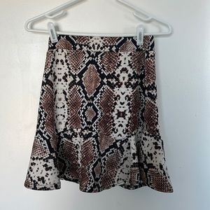 Nastygal snakeskin print skirt